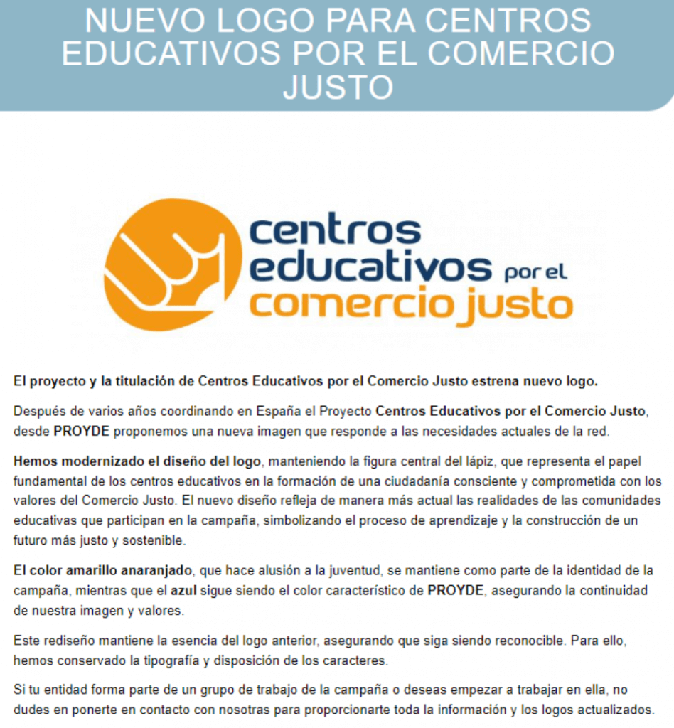 Nuevo logo de Centros Educativos por el Comercio Justo