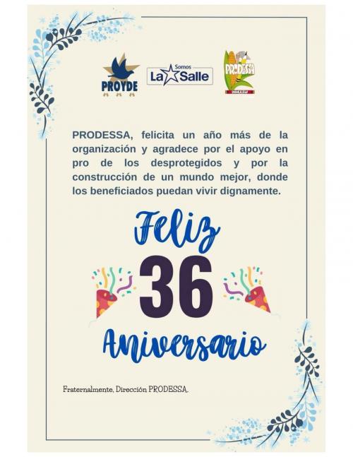 Felicitaciones PROYDE_PRODESSA